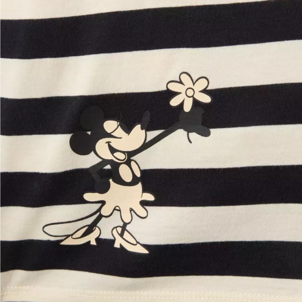 NWT- Disney Minnie Striped Black and White Shirt Women - Picture 3 of 4